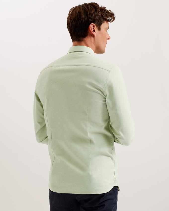 Chemises Ted Baker Long Sleeve Cotton Oxford Vert Homme | UWI-22249499